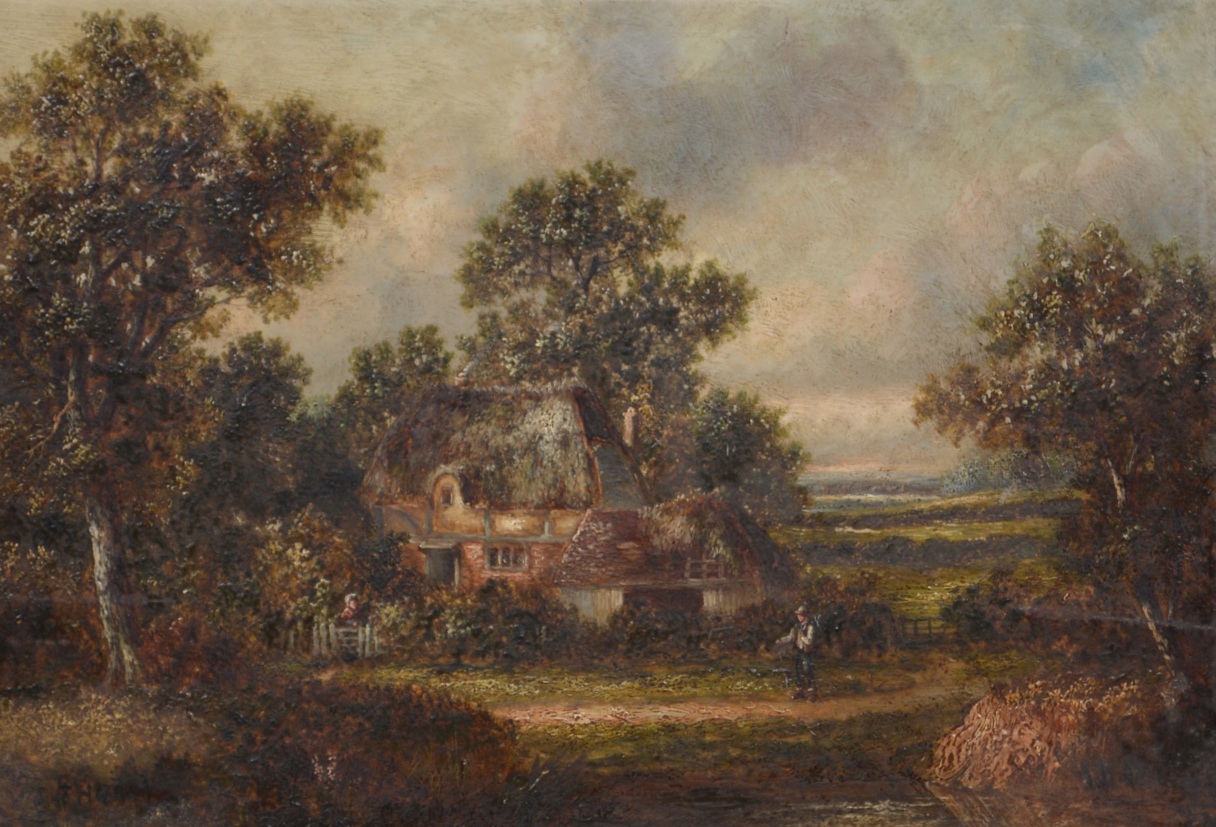 Attributed to Joseph Thors, Cottage in a landscape