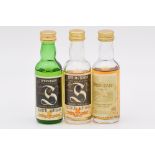 Springbank, three miniature bottlings, 12 yo, 15yo, 21yo