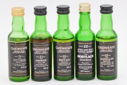 Cadenhead's Black Label miniature series: five Speyside whiskies