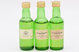 Cadenhead's Miniature Authentic Collection, three Lowland whiskies