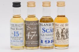 The Whisky Connoisseur - four assorted cask strength Islay miniature whiskies