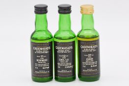 Cadenhead's Black Label miniature series: three assorted whiskies