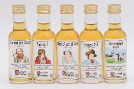 Blackadder International - Scottish Kings, Queens, and Castles series, ten miniature whiskies