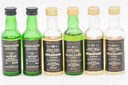 Cadenhead's Black Label miniature series: six Highland whiskies