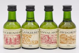 The Whisky Connoisseur, dumpy miniature series - eight assorted malt whiskies