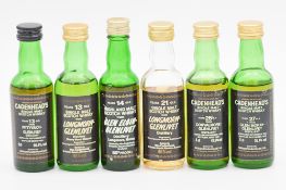 Cadenhead's Black Label miniature series: six assorted whiskies