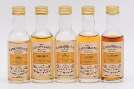 Cadenhead's Single Grain Collection - five cask strength whisky miniatures