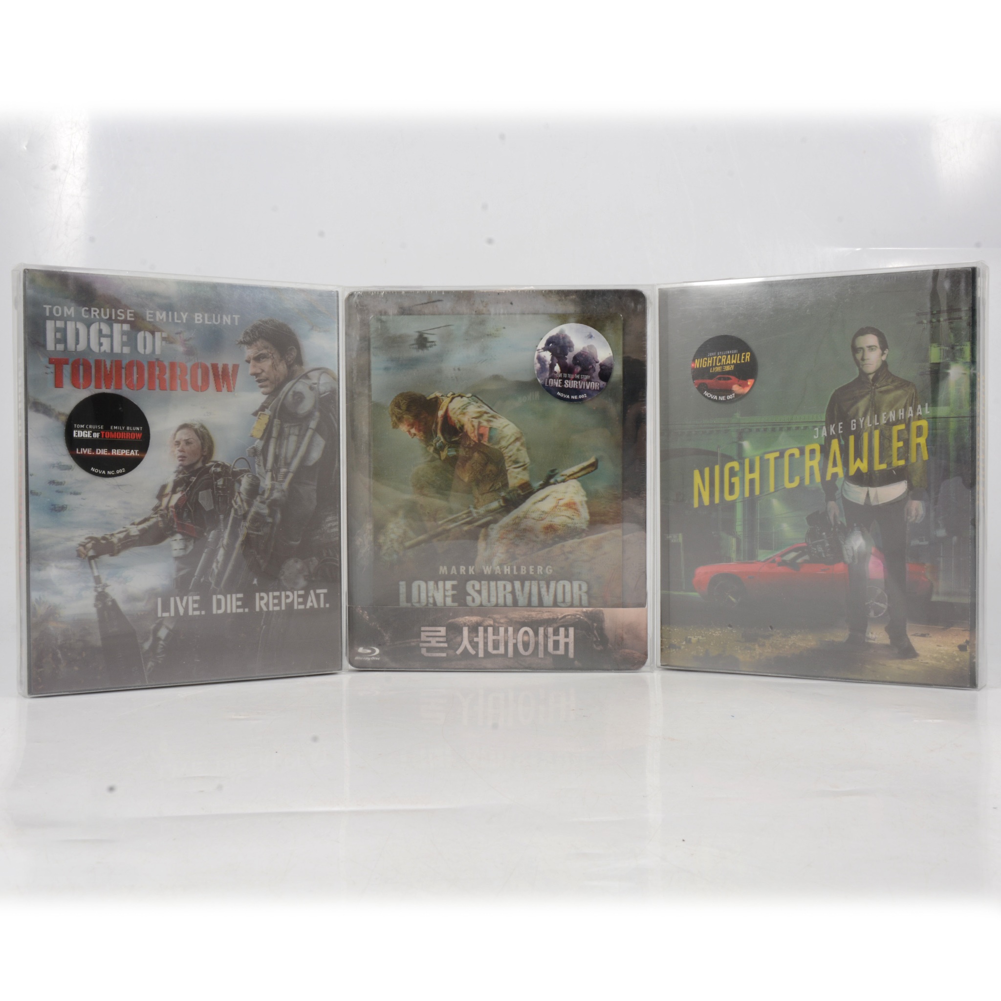 Three Nova Media Steelbook Lenticular Blu-rays.