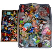 McDonald toys and others, a large collection of figures and toys in two boxes