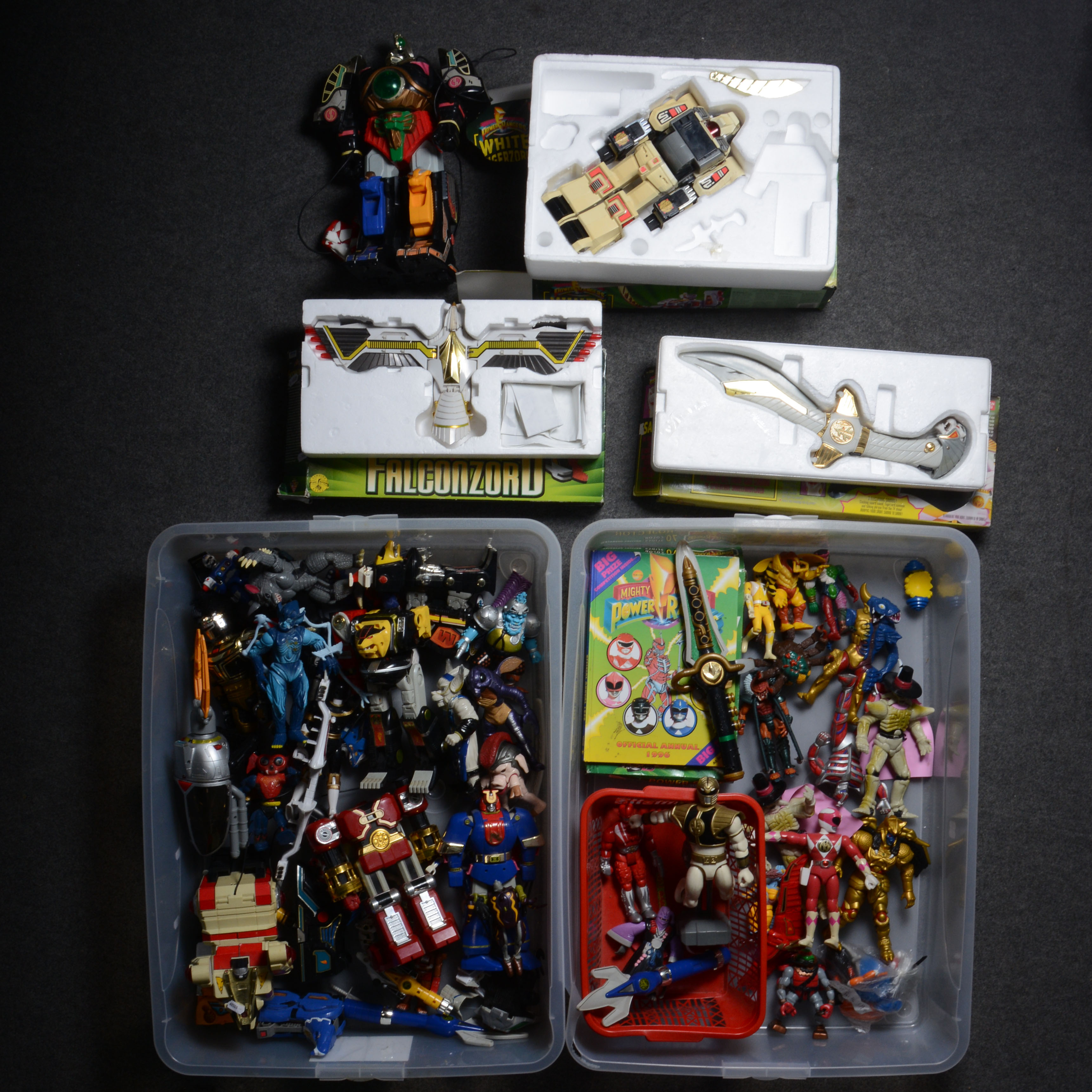 Power Ranger by BanDai, Irwin and others, including The Talking Tiger Saber and loose.