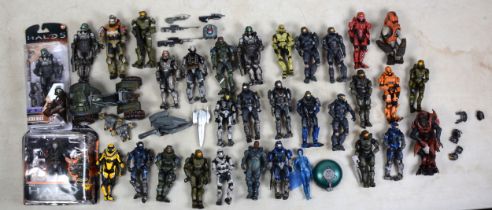 Thirty-three Halo action figures.