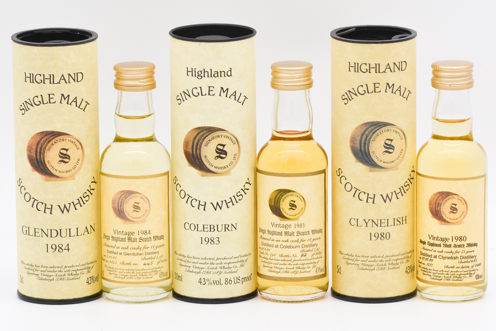 Signatory Vintage - six assorted Highland whiskies