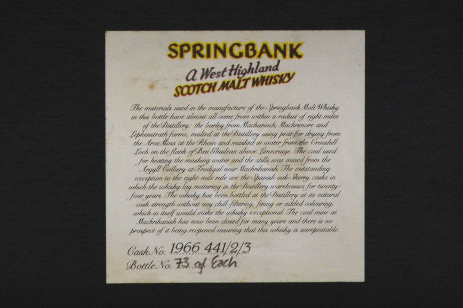 Springbank 1966, Old Local Barley, a rare presentation gift set - Image 3 of 3