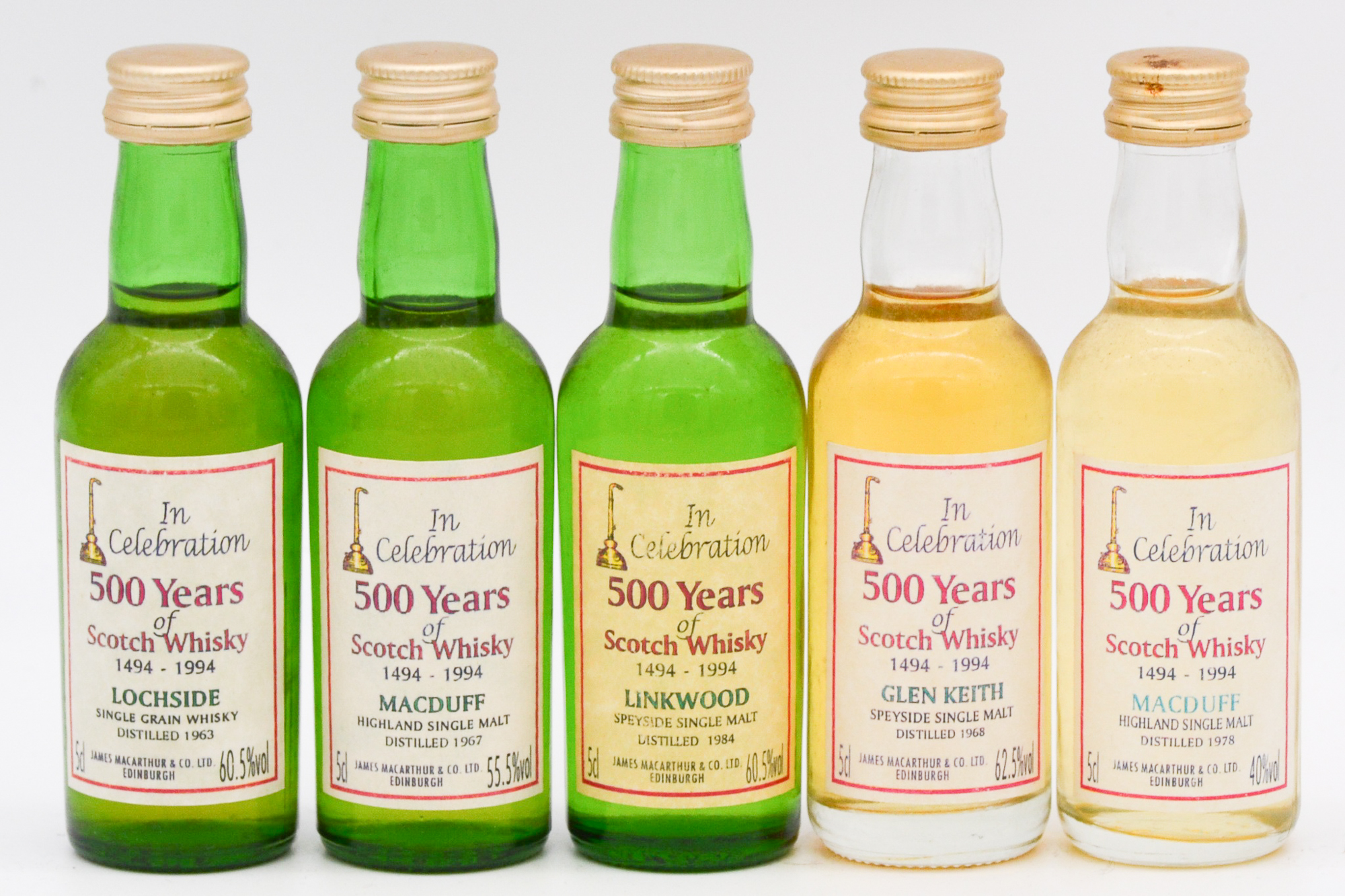 James MacArthur's - 500 Years of Scotch Whisky, fifteen miniature bottlings - Image 3 of 6