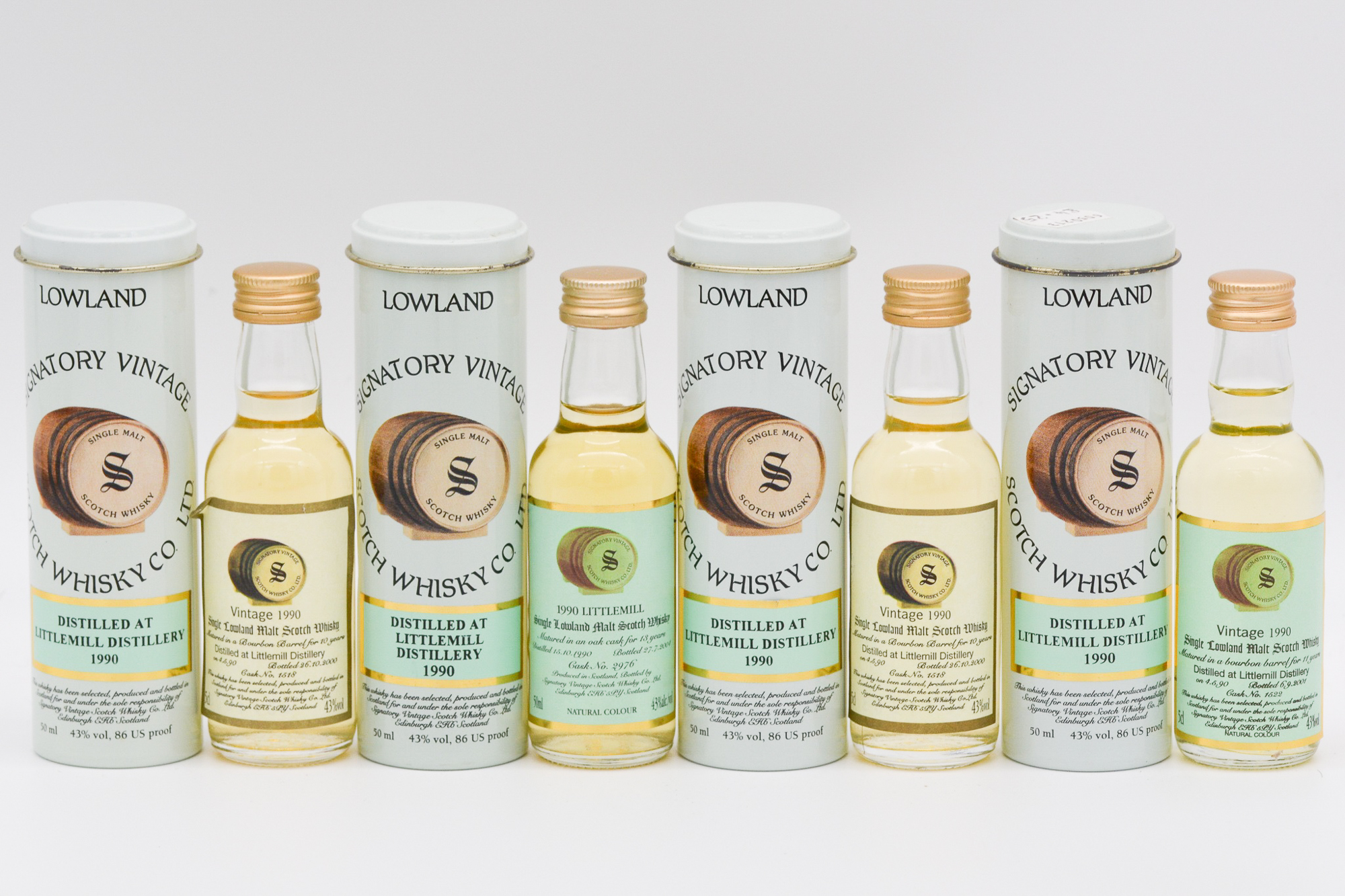 Signatory Vintage - Littlemill 1990, four bottlings