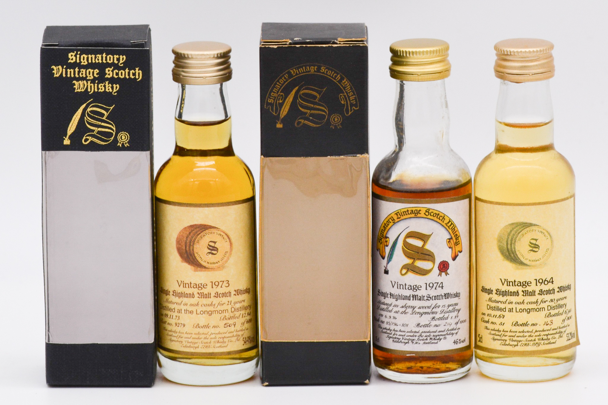 Signatory Vintage - Longmorn, three vintages bottlings