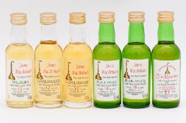 James MacArthur's - single Highland malt whisky miniatures, six bottlings