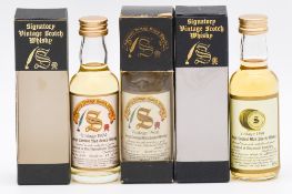 Signatory Vintage - three Lowland whisky miniatures