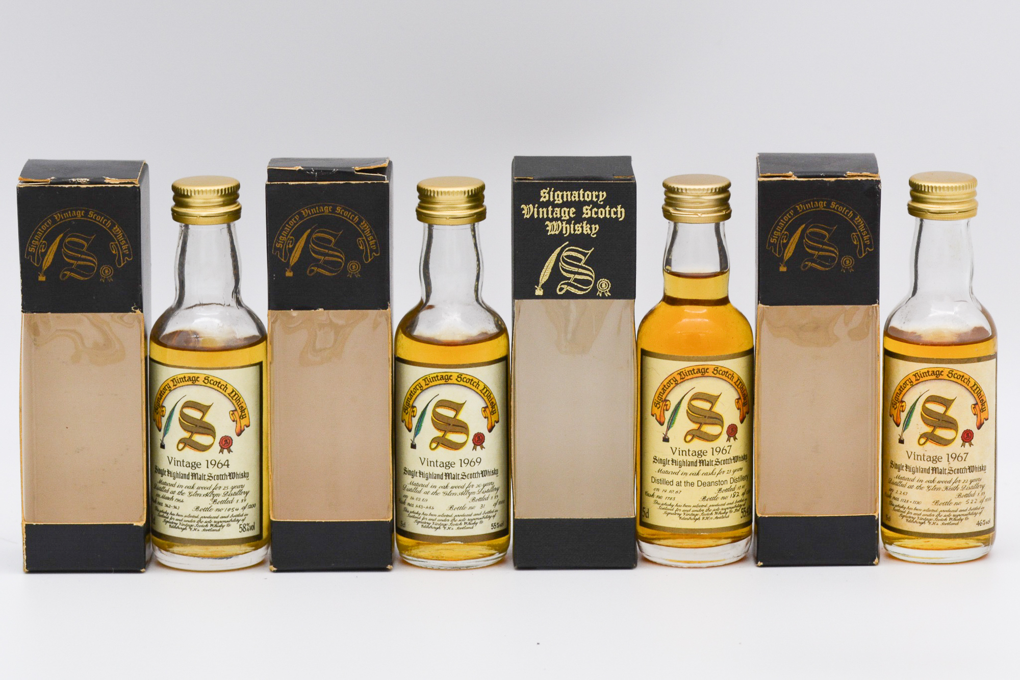 Signatory Vintage - four Highland whisky miniatures