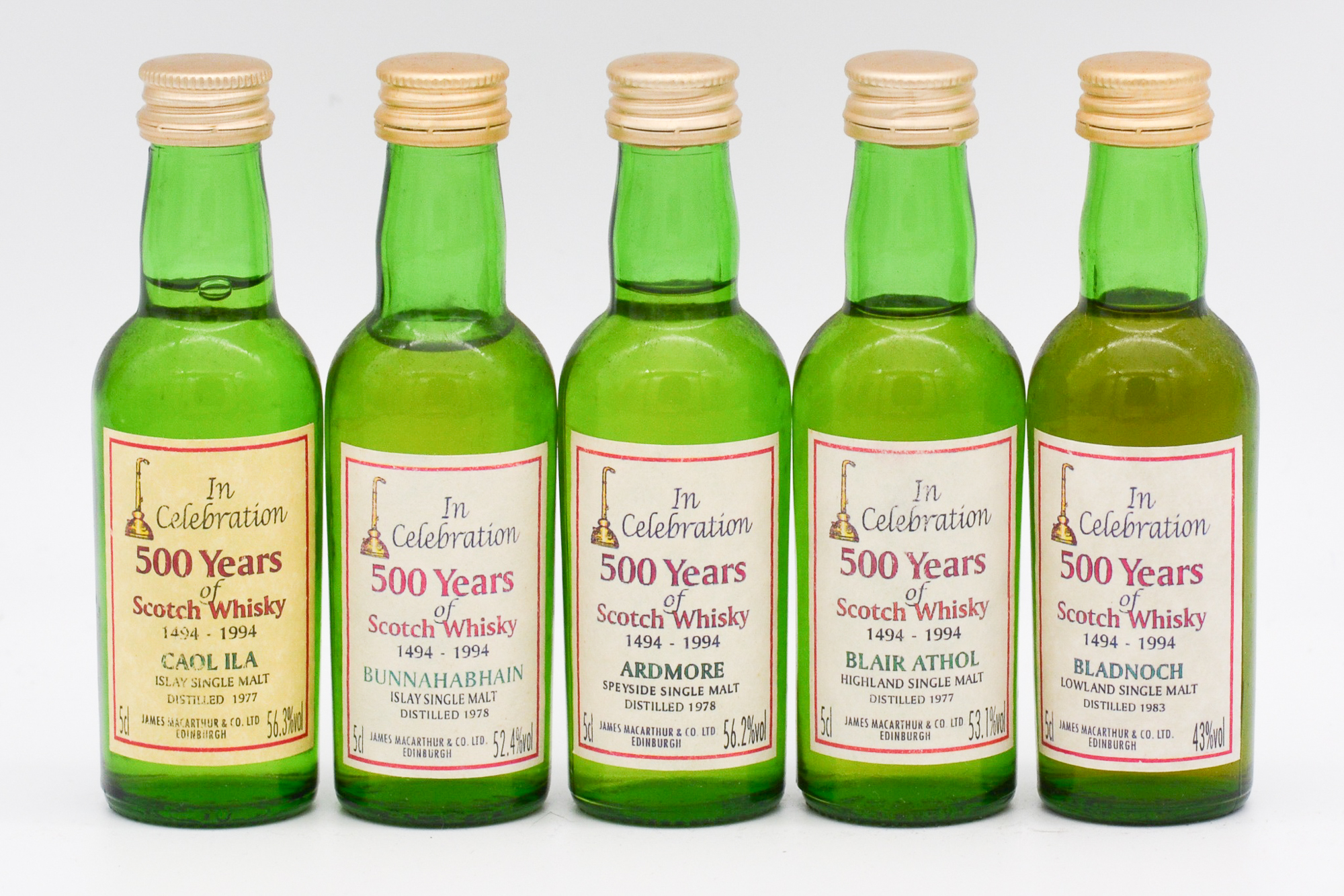 James MacArthur's - 500 Years of Scotch Whisky, fifteen miniature bottlings - Image 5 of 6