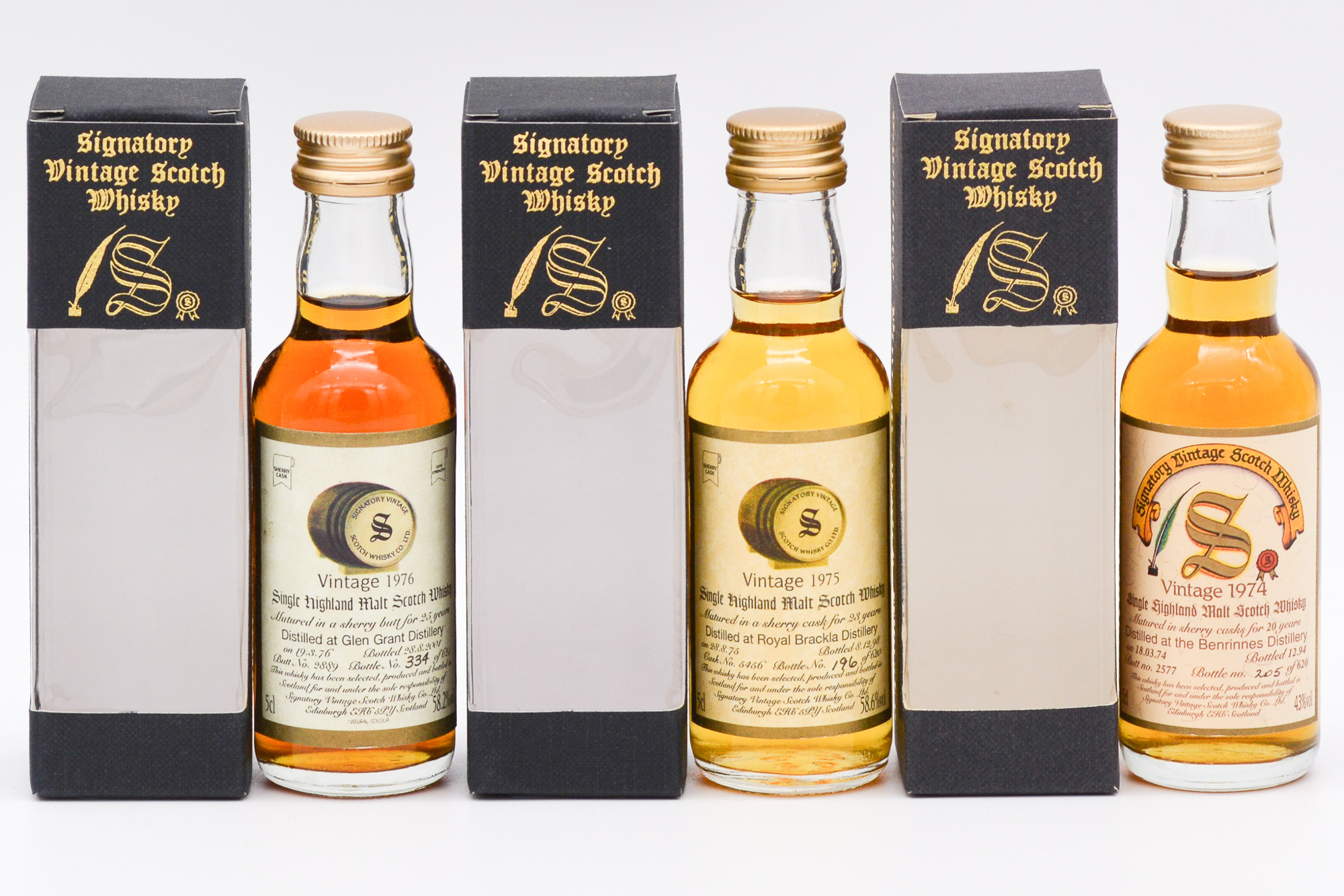 Signatory Vintage - five single Highland malt whiskies, ex sherry cask