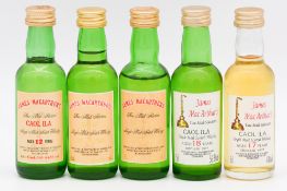 James MacArthur's - Caol Ila, single Island malt whisky, five Fine Malt Select bottlings