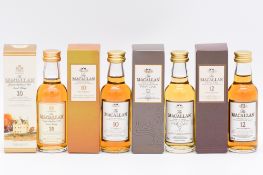 Macallan, single Speyside malt whisky, four bottlings