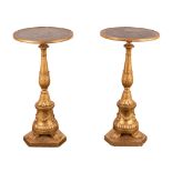 Pair of candlesticks transformed into small tables Second half of the 18th century