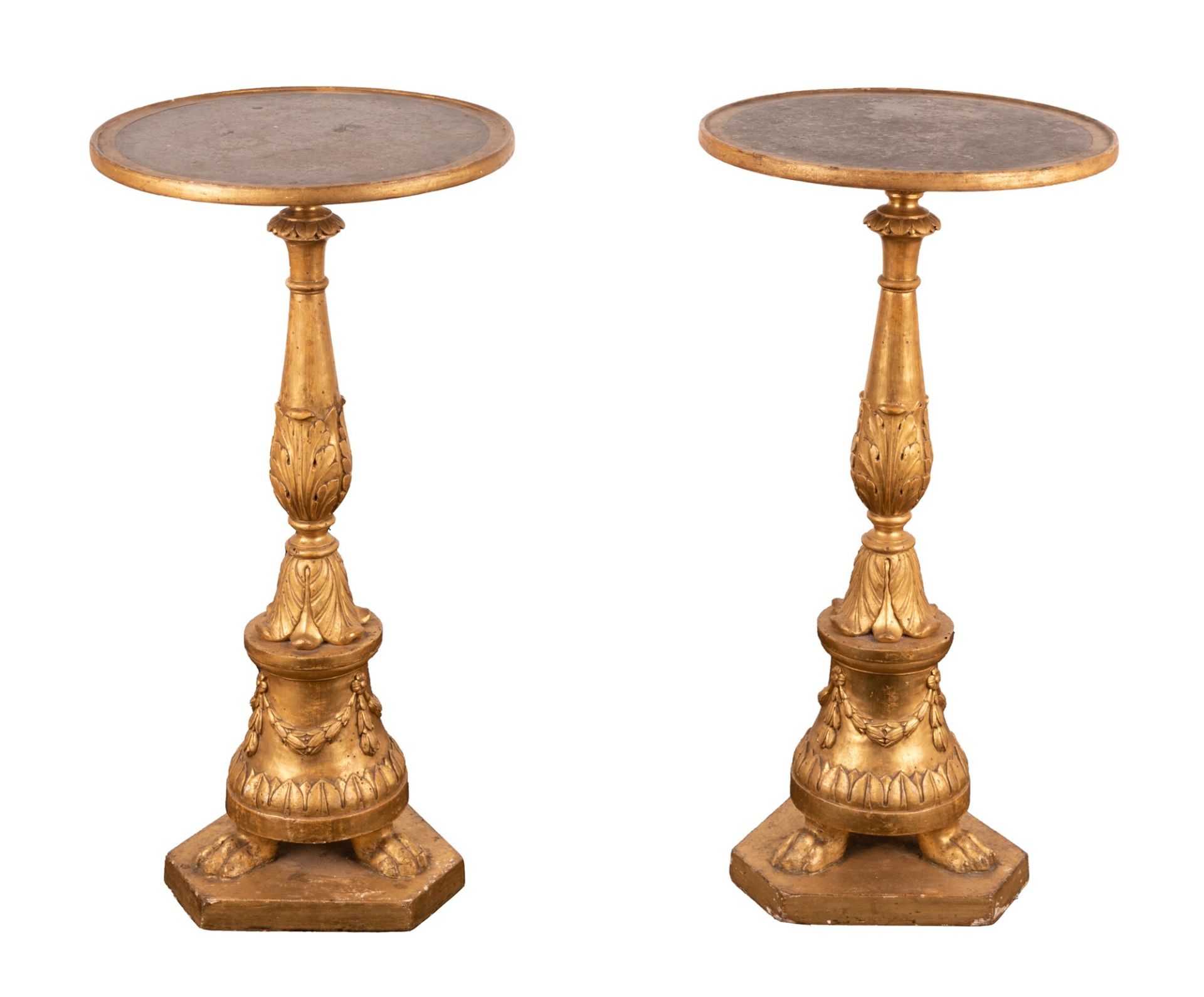 Pair of candlesticks transformed into small tables  Second half of the 18th century