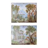 Couple of landscapes with ruins and figures XVIII century