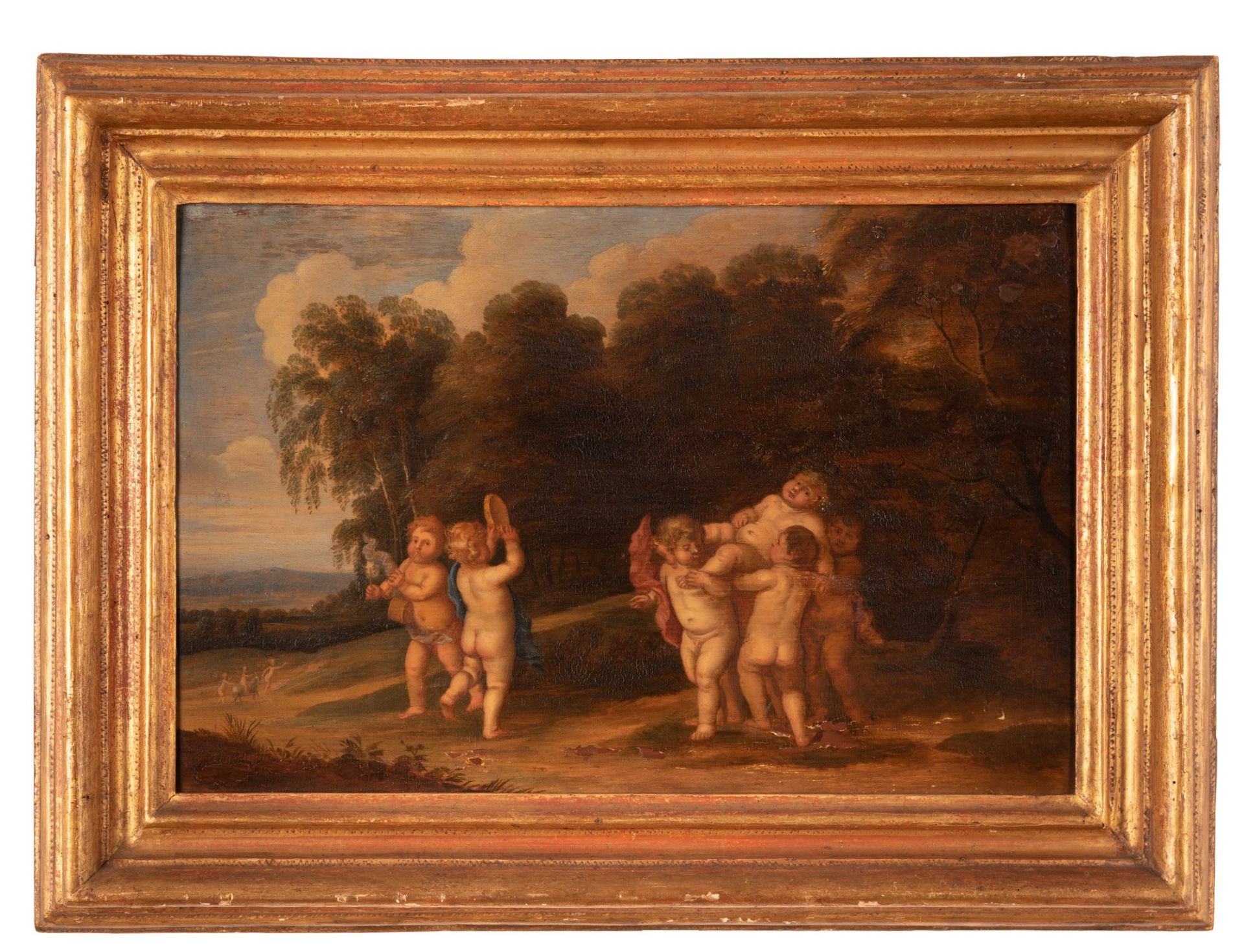 Drunken Bacchino with Puttos in a landscape  end of XVIII century - Bild 3 aus 4