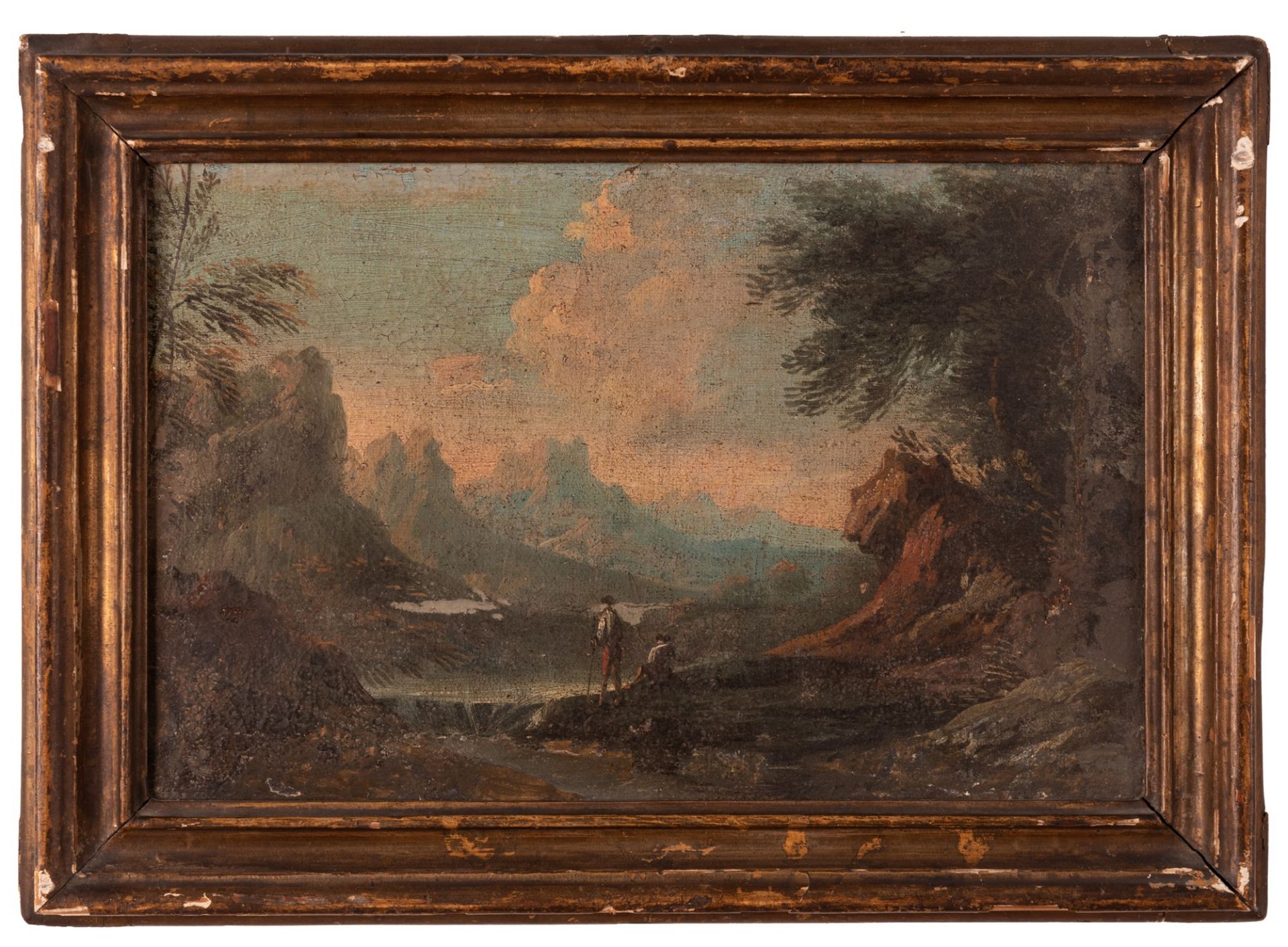 Landscape with figures   XVIII century - Bild 3 aus 4