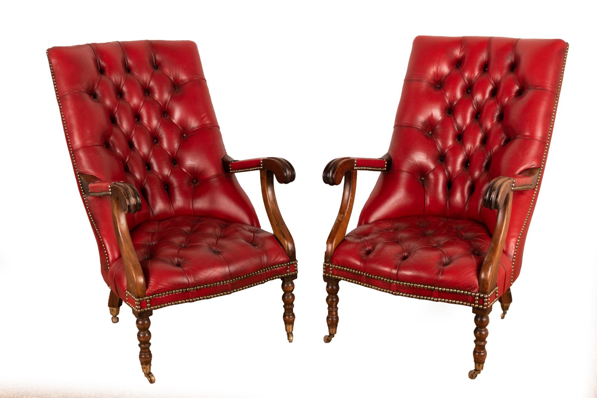 Pair of Chester chairs   20th century