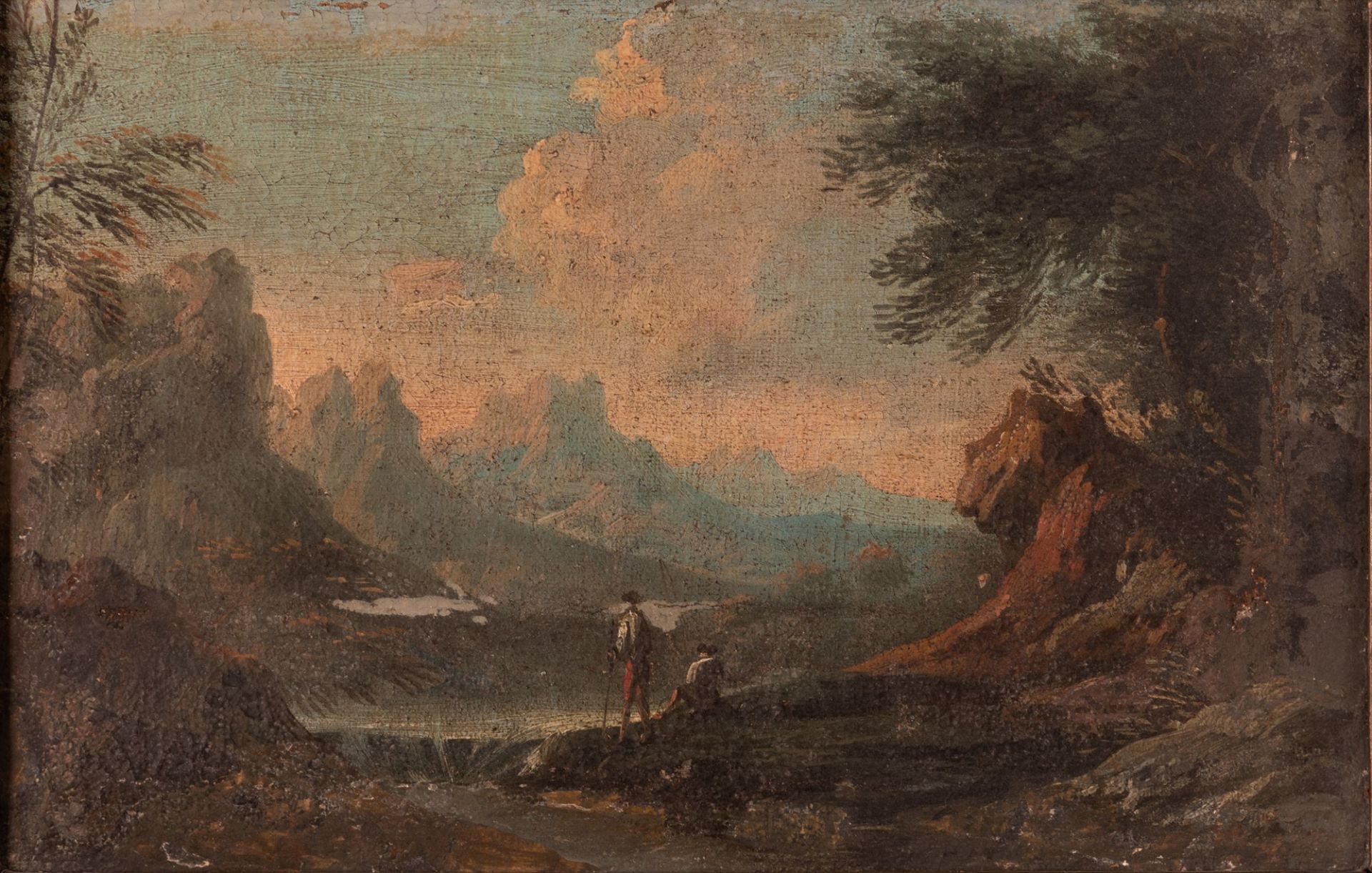 Landscape with figures   XVIII century