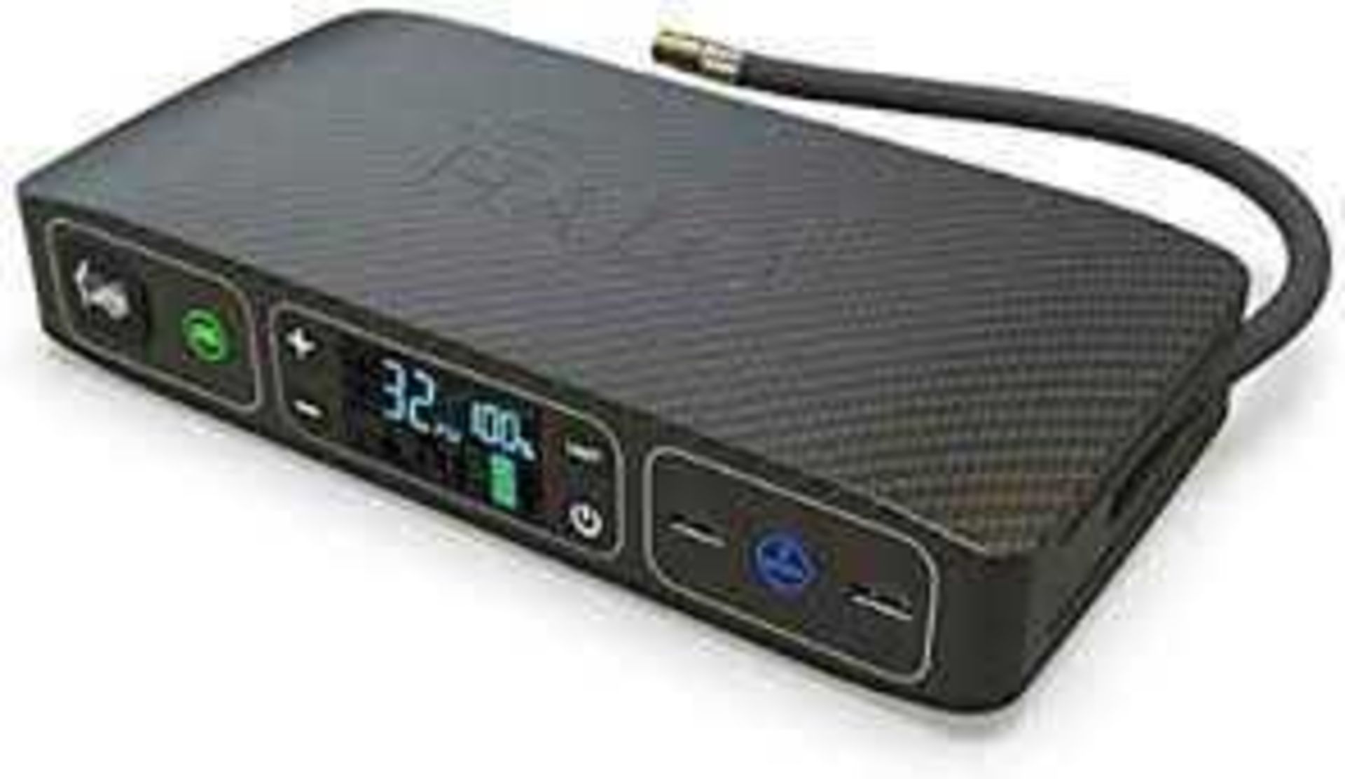 RRP £150. Boxed Halo Air Bolt Portable Charger With Car Jump Starter.