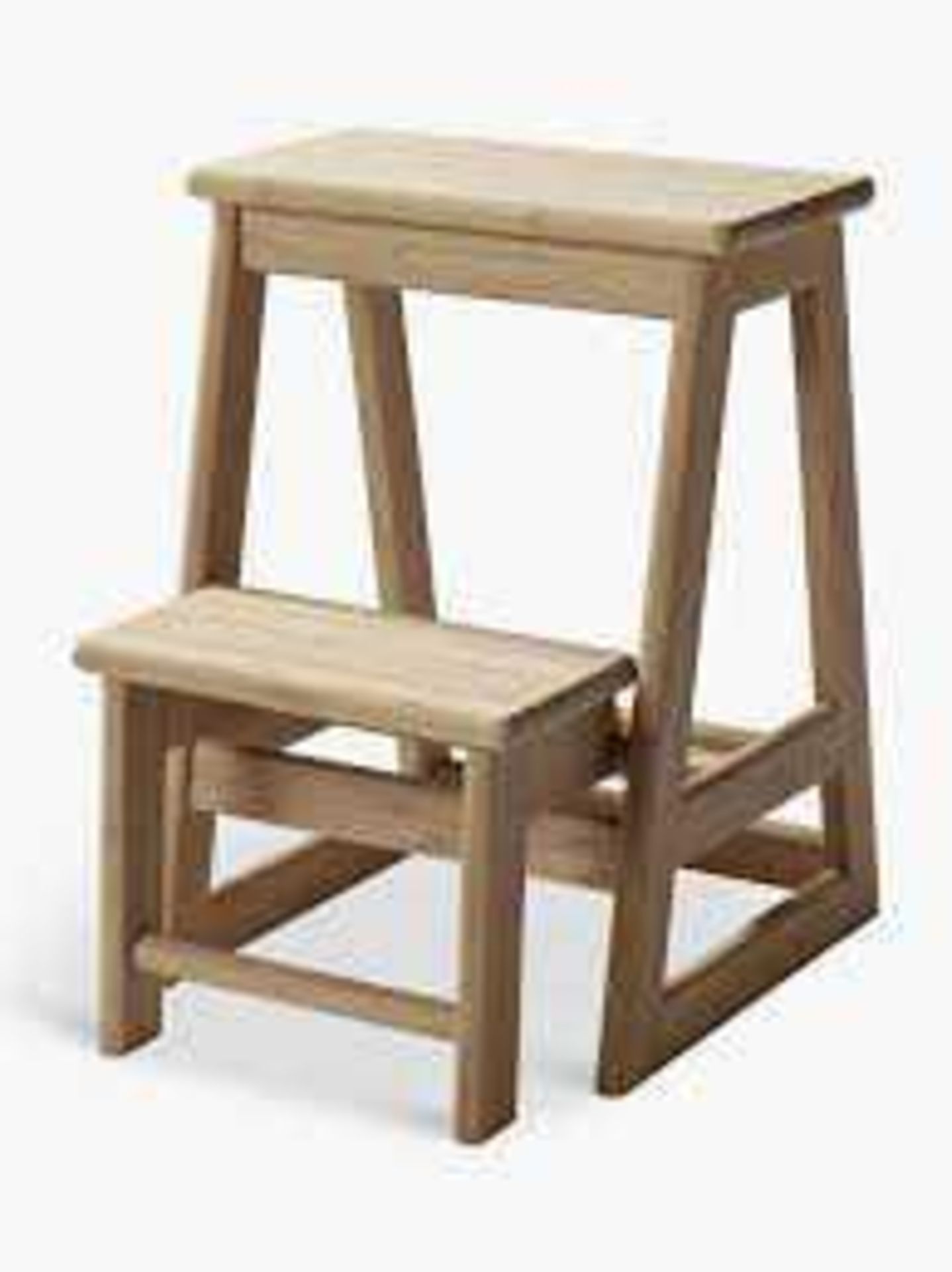 RRP £60 Unblocked John Lewis Bamboo Step Stools In Need Of Attention