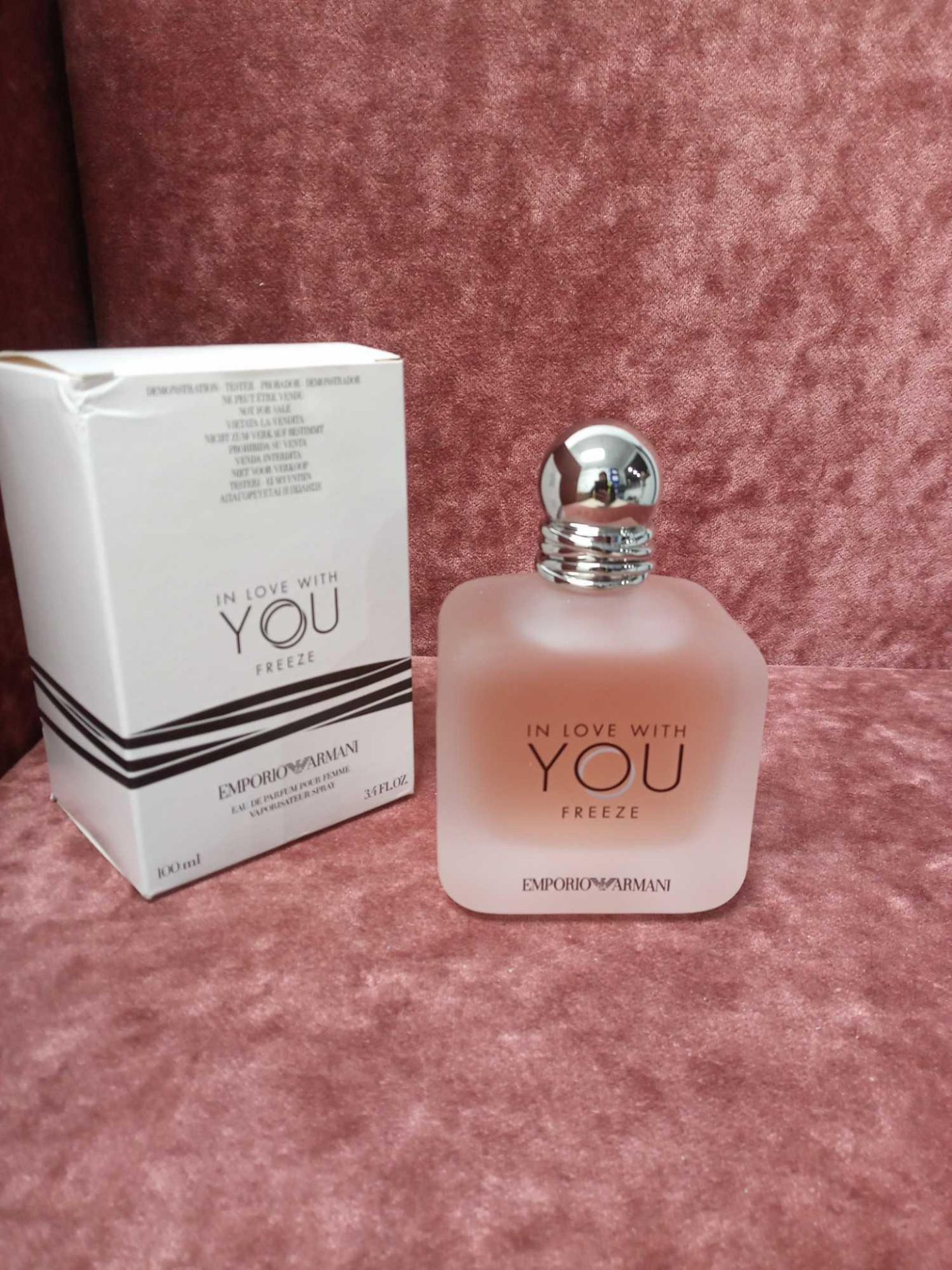 RRP £85 Boxed Full 100Ml Tester Bottle Of Emporio Armani In Love With You Freeze Eau De Parfum