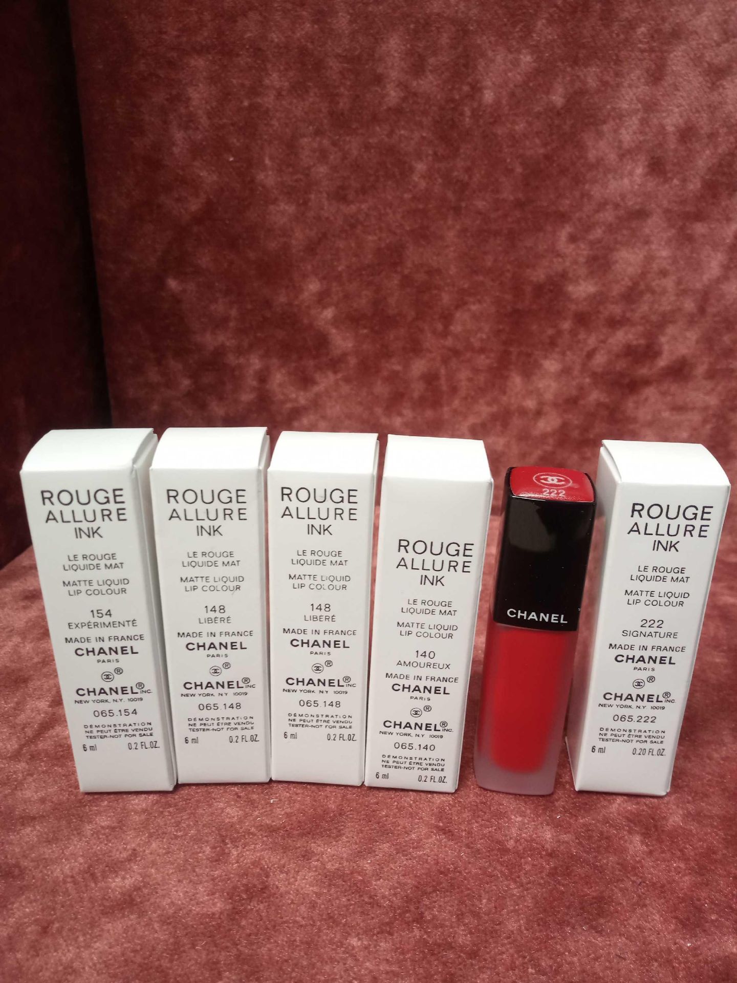 RRP £150 Lot To Contain 5 Brand New Boxed Unused Testers Of Chanel Paris Rouge Allure Ink Liquid Lip