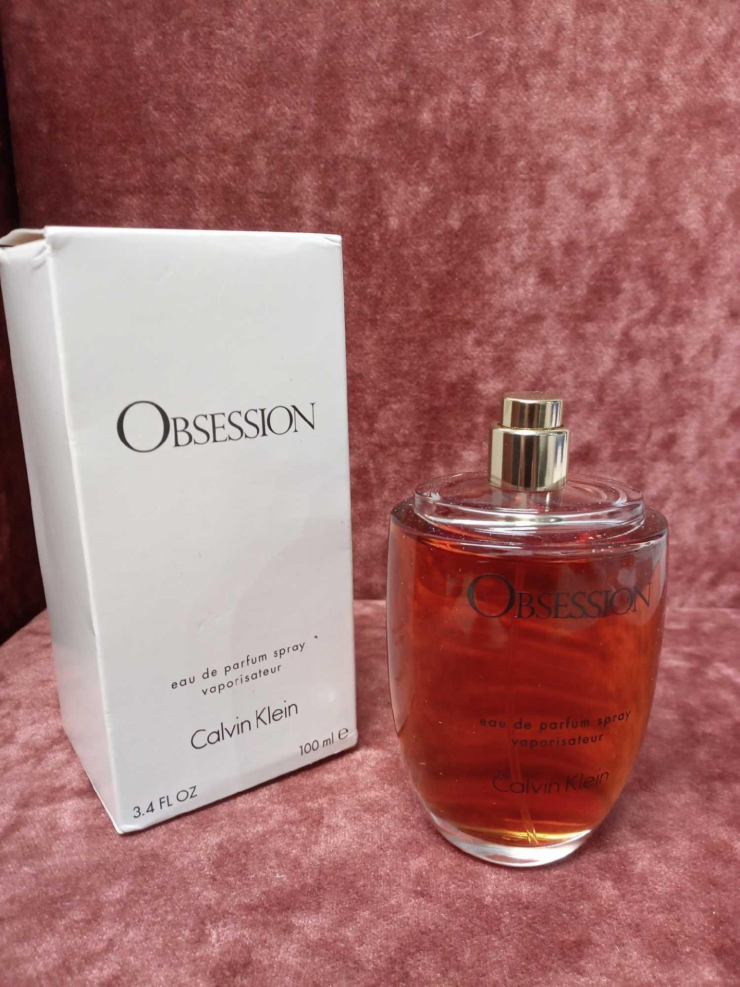 RRP £70 Boxed Full 100Ml Tester Bottle Of Calvin Klein Obsession Eau De Parfum