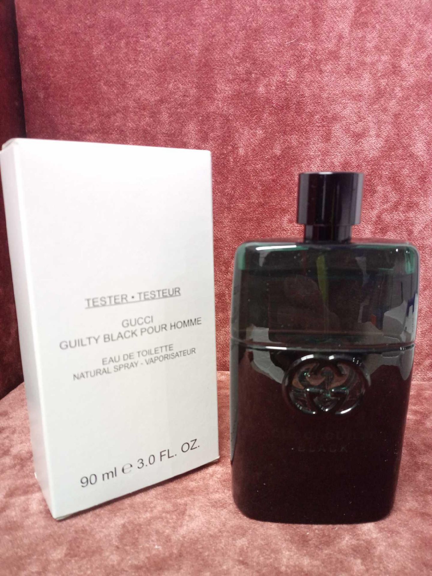 RRP £70 Boxed Full 90 Ml Tester Bottle Of Gucci Guilty Black For Him Eau De Toilette