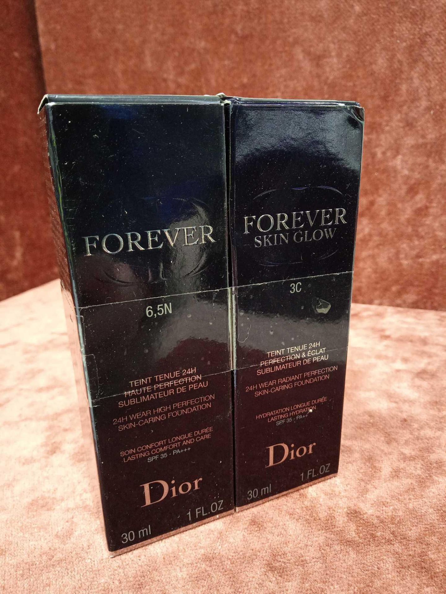 RRP £75 Lot To Contain 2 Brand New Boxed Christian Dior Forever Skin 24-Hour Foundation 30Ml (Shades