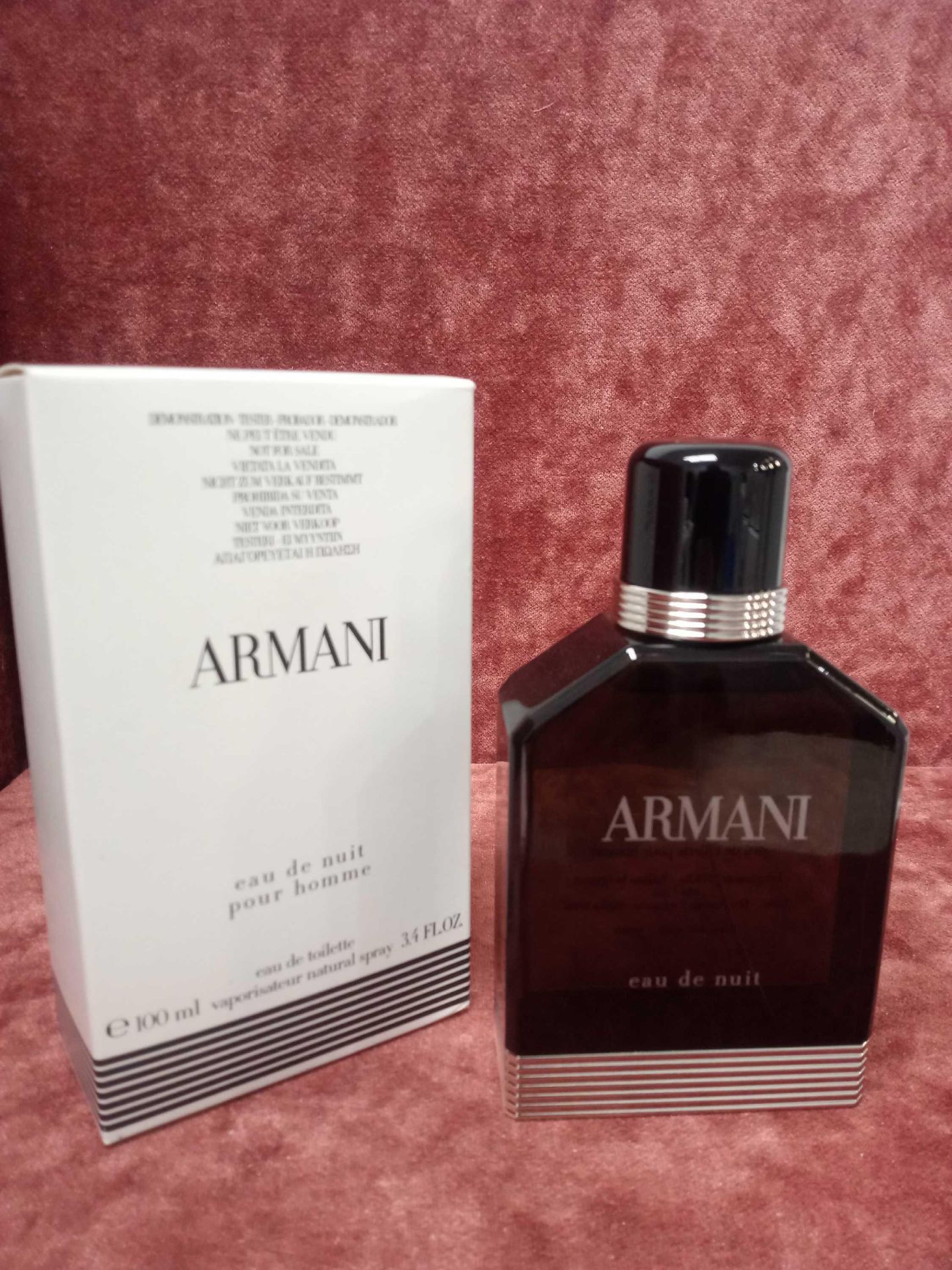 RRP £75 Boxed 100Ml Tester Bottle Of Armani Eau De Nuit Pour Homme Edt Spray