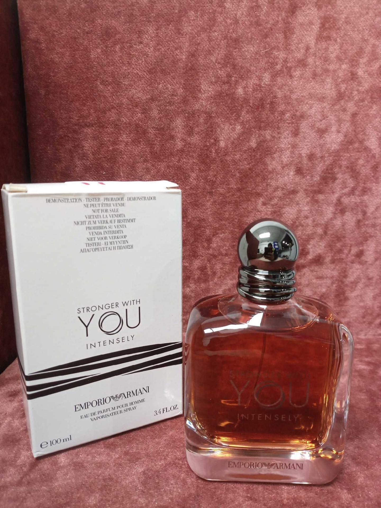 RRP £90 Boxed Full 100Ml Tester Bottle Of Emporio Armani Stronger With You Intensely Eau De Parfum P