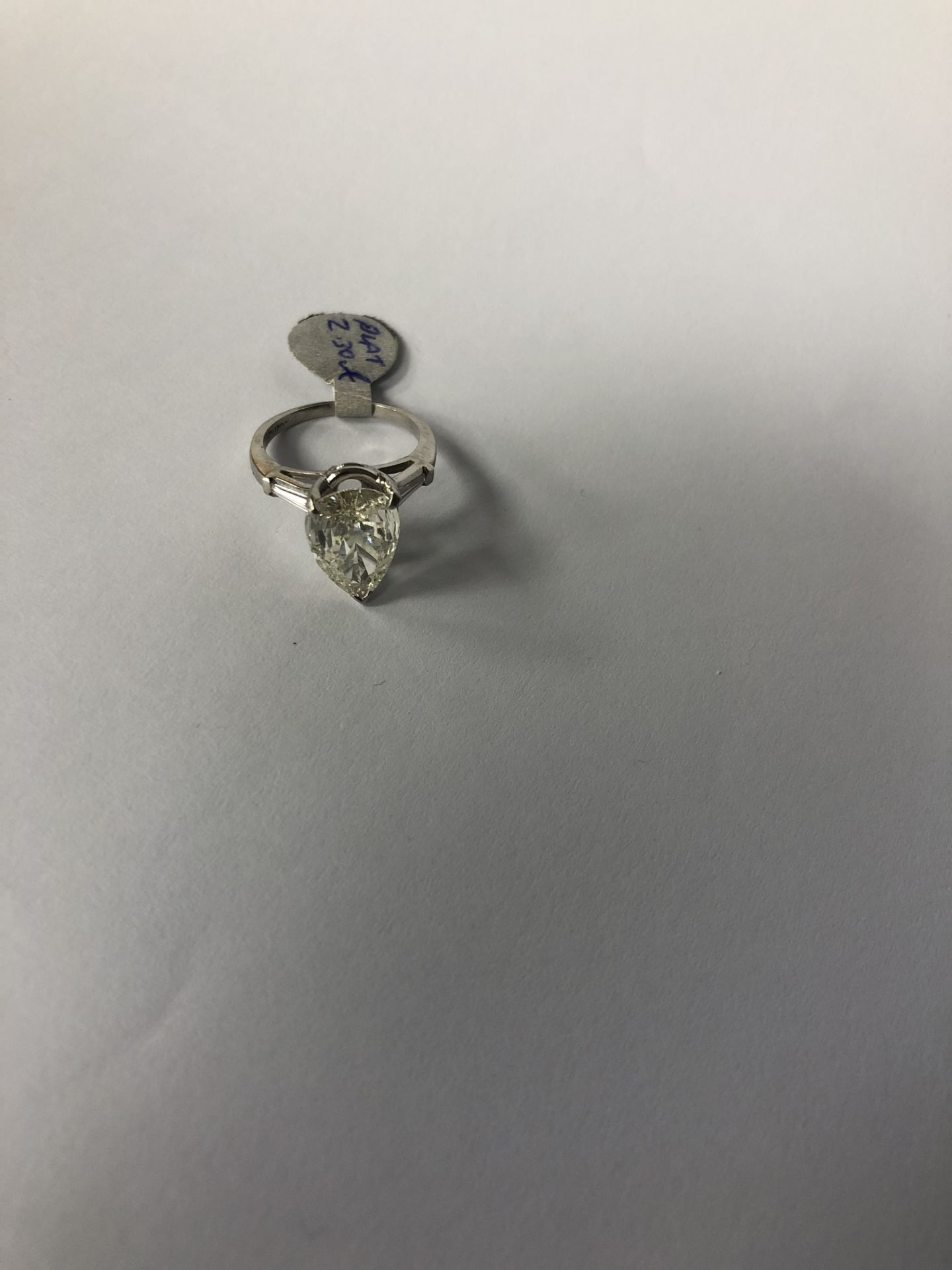 RRP £24,500 Platinum 2.3 Carat Diamond Teardrop Ring (Appraisals Available On Request) (Pictures For