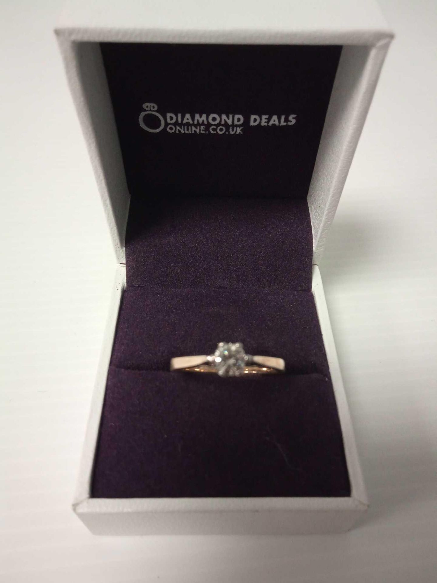 RRP £635 Boxed 9K White Gold Diamond Solitaire Engagement Ring With 0.16Ct Of Diamond (Appraisals - Image 3 of 3
