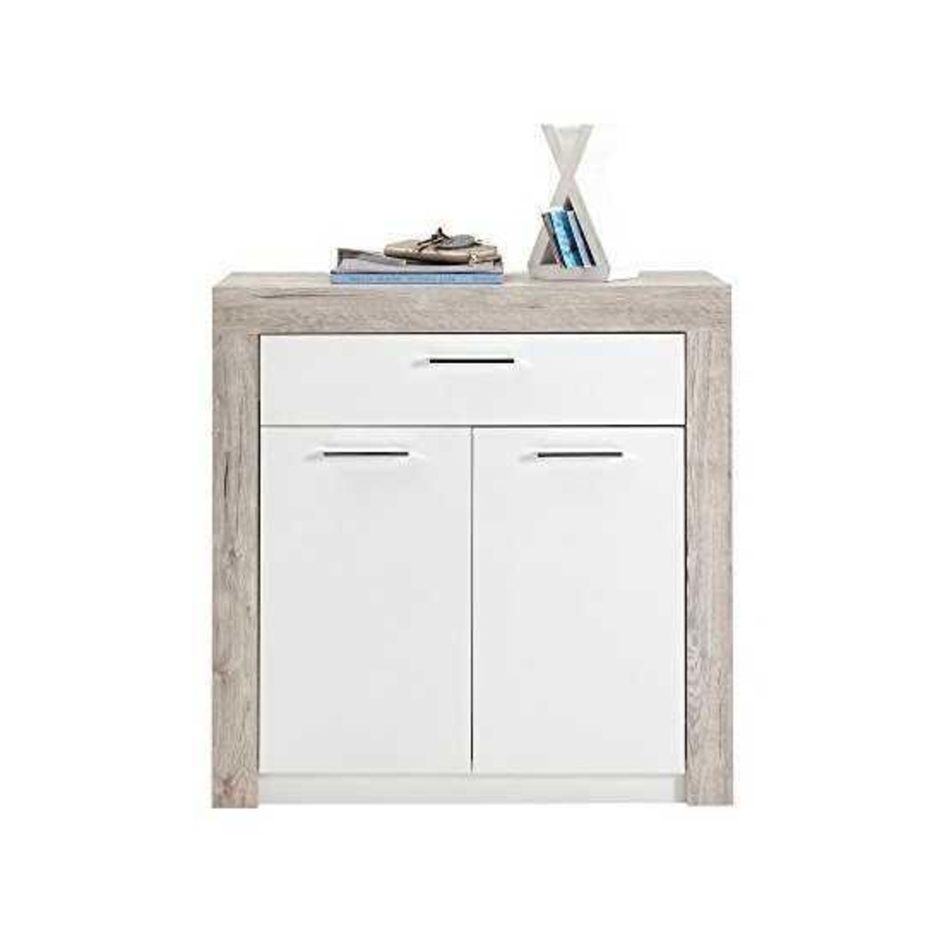 RRP £170. Boxed New Spicer 3 Midas Wooden Shoe Storage Cabinet - White (Appraisals Available On