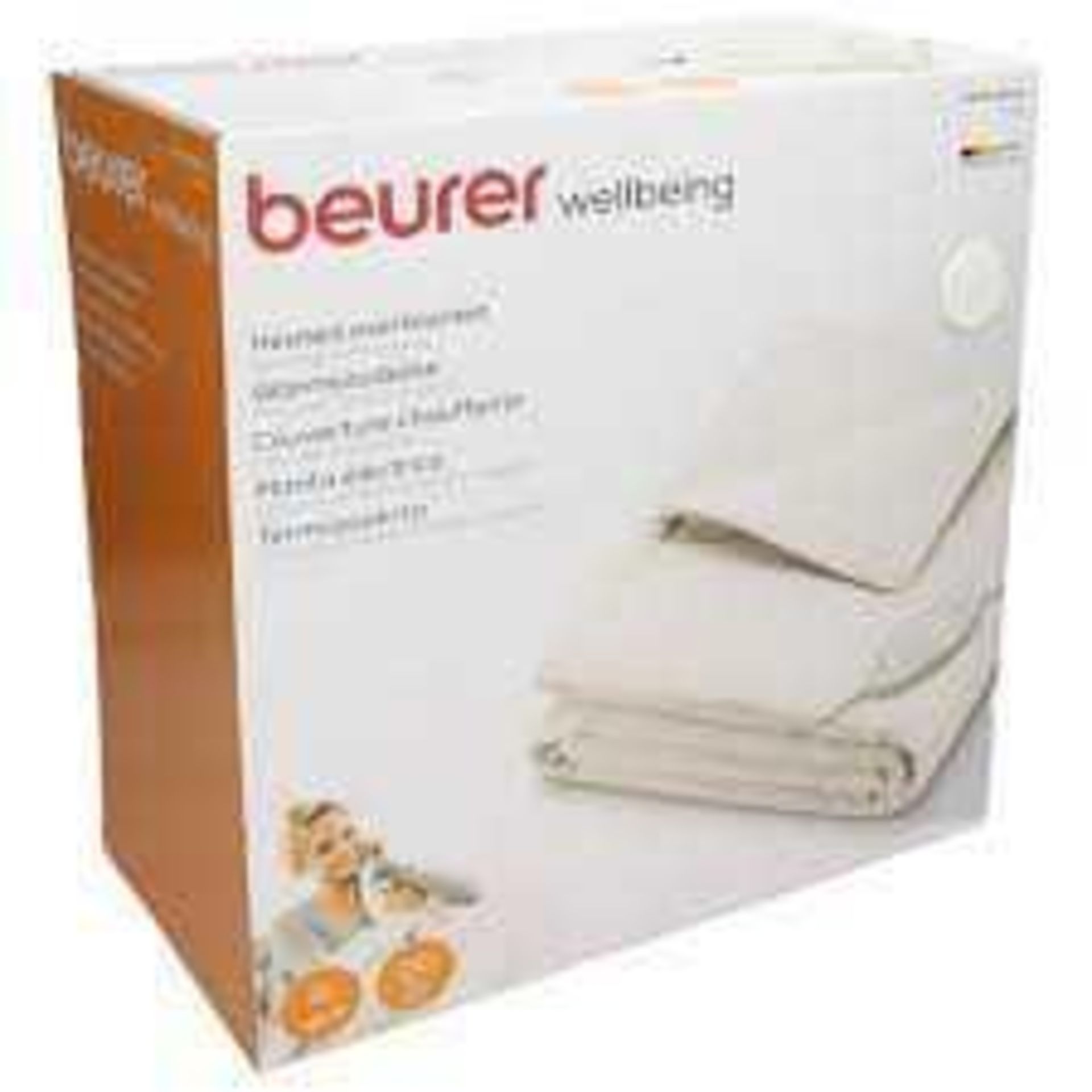 RRP £70 Boxed Beurer Well-Being Hd75 White Cosy Heated Over Blanked