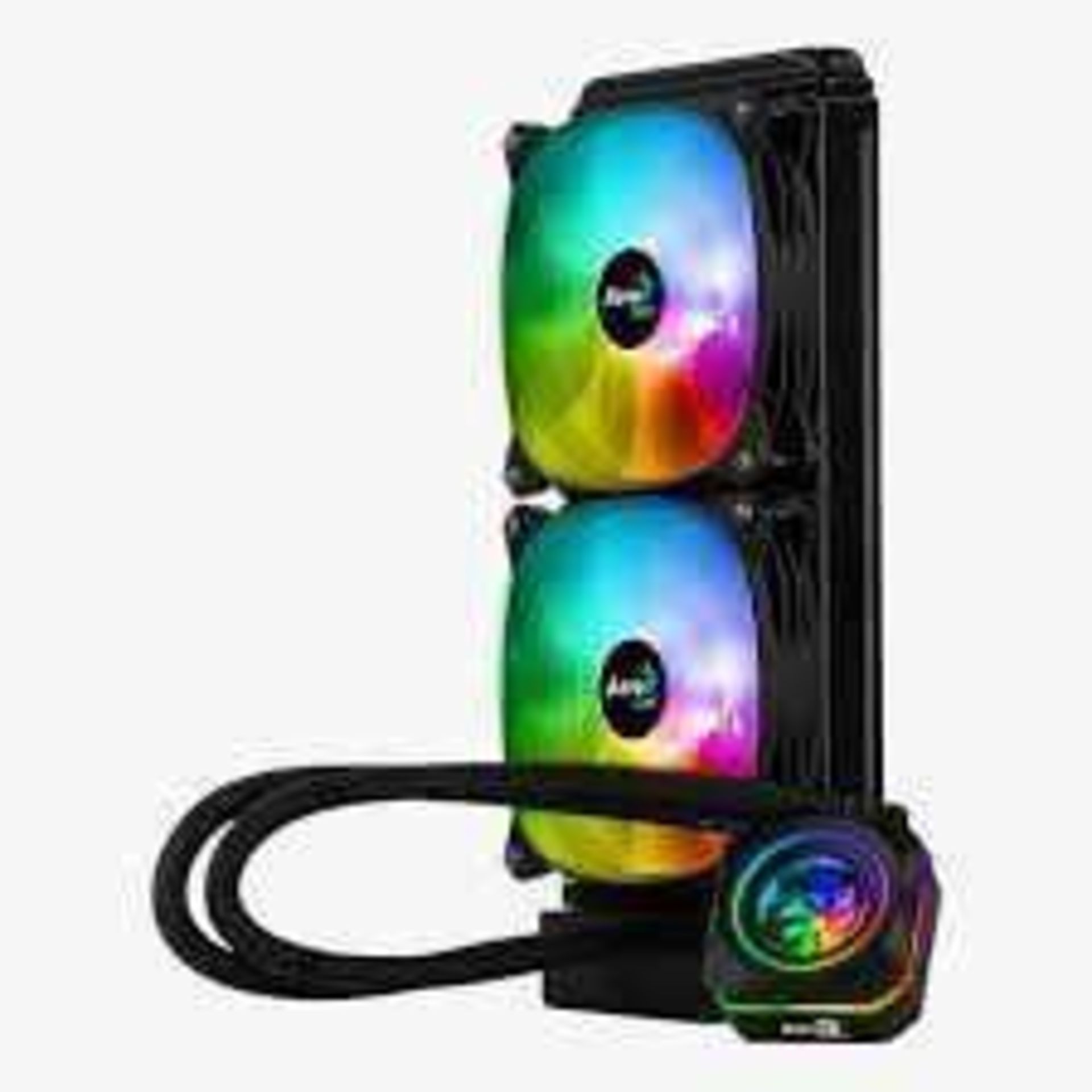 RRP £70 Boxed Aero Cool Pulse Rgb Liquid Cooled With Rgb Fans