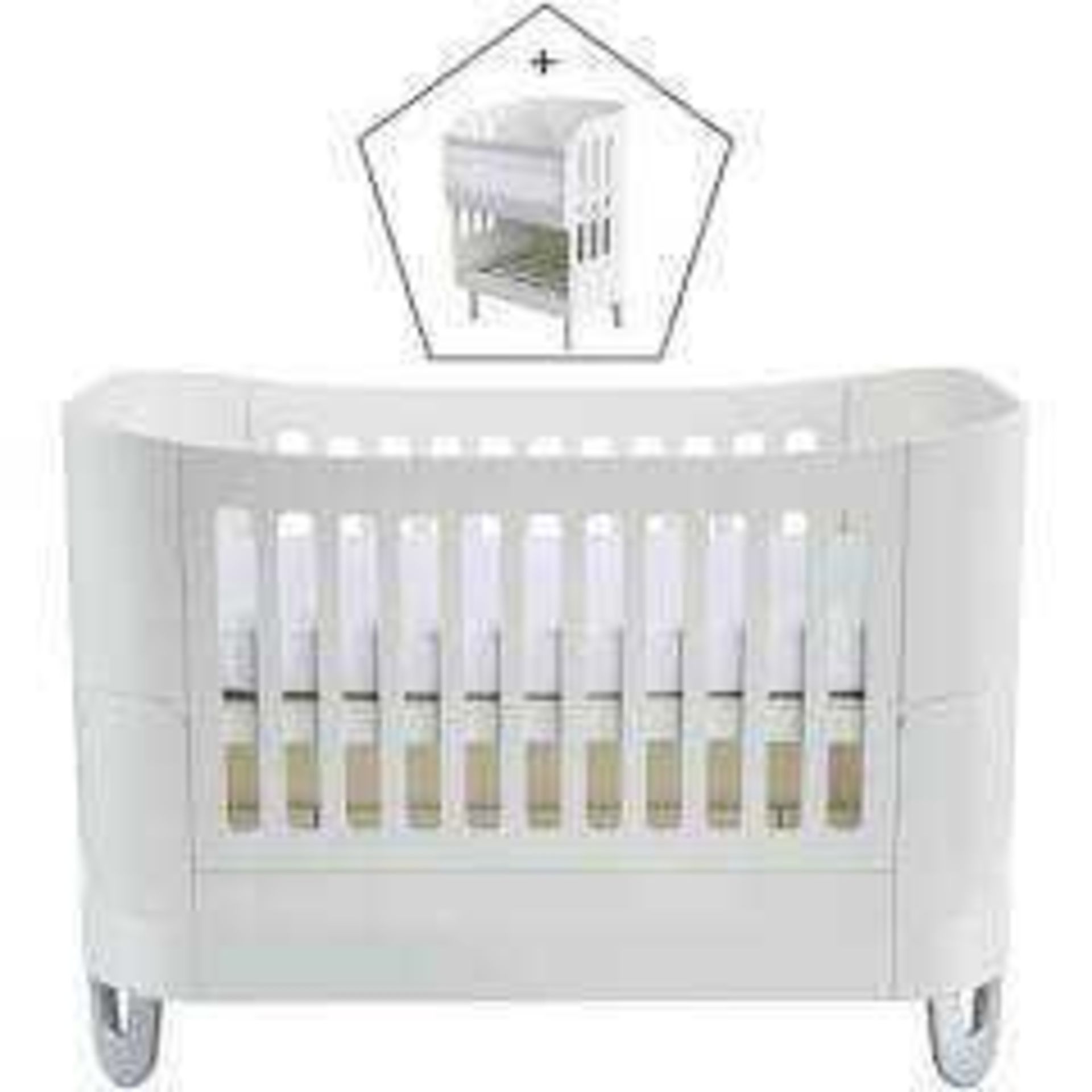 RRP £750 Boxed Gaia Serena Complete Sleep Cot 3 Boxes