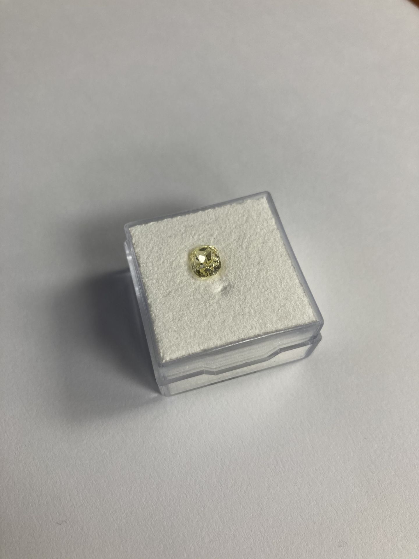 RRP £5,250 Round Cornered Rectangular Modified Brilliant 0.90 Carat Natural Fancy Light Yellow